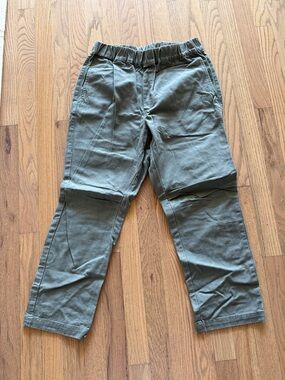 Olive Green Casual Pull-On Pants